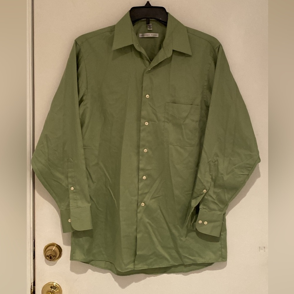 Geoffrey Beene Men's Dress Shirts Size 15 1/2 Green.